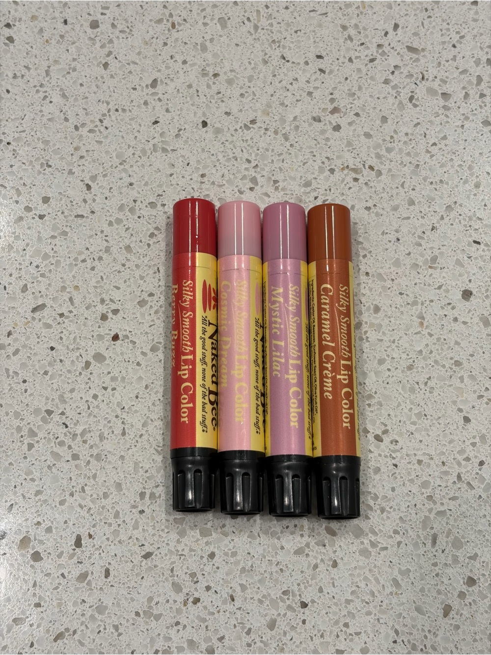 The Naked Bee Set Of 4 Silky Smooth Lip Color Balms Tint New SEALED